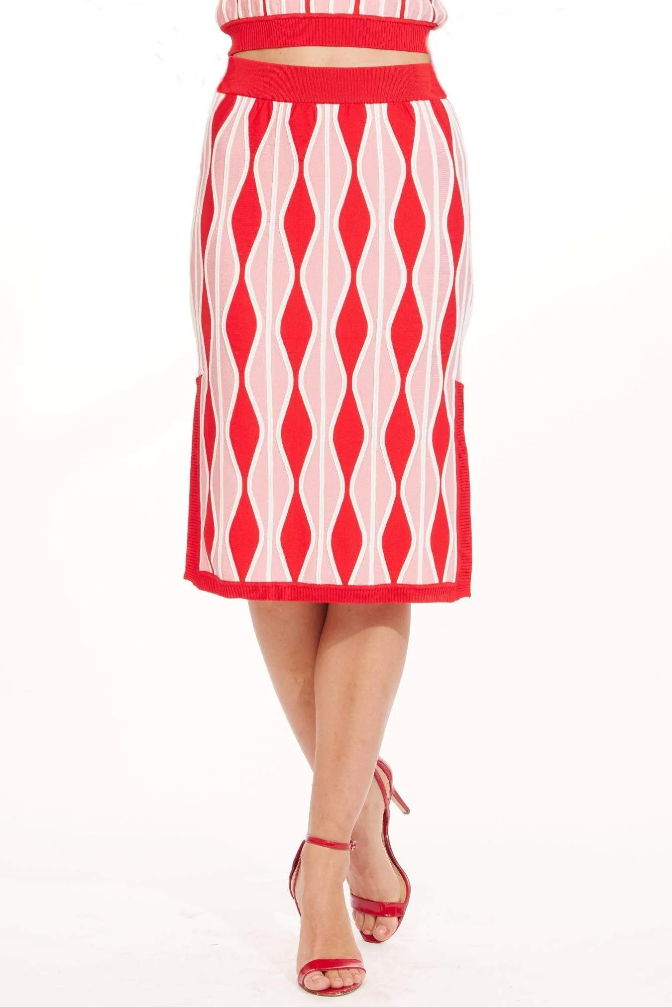 Textured Surface Smart Design Niska Skirt - Harlequin Pink