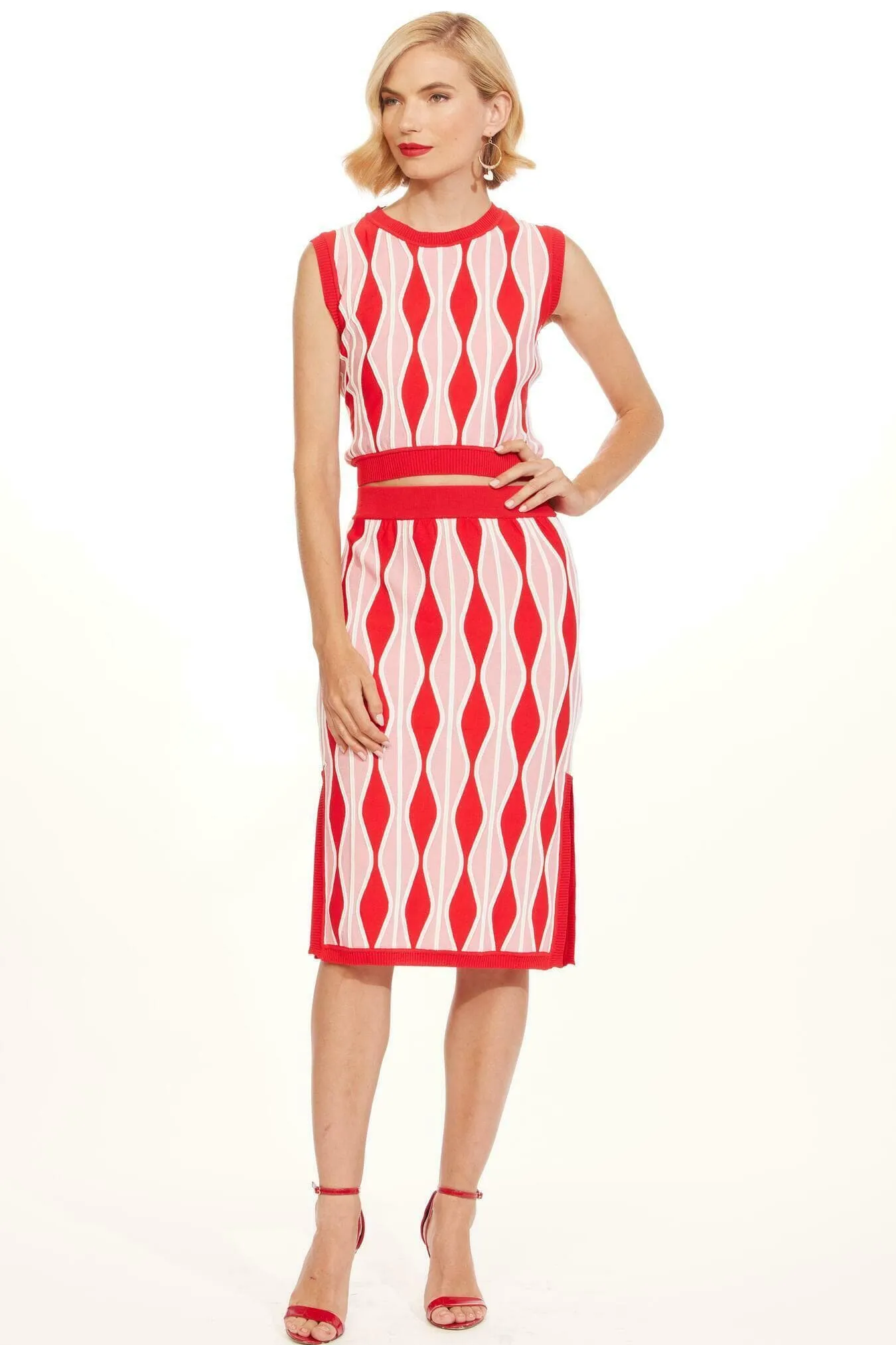 Metallic Finish Niska Skirt - Harlequin Pink