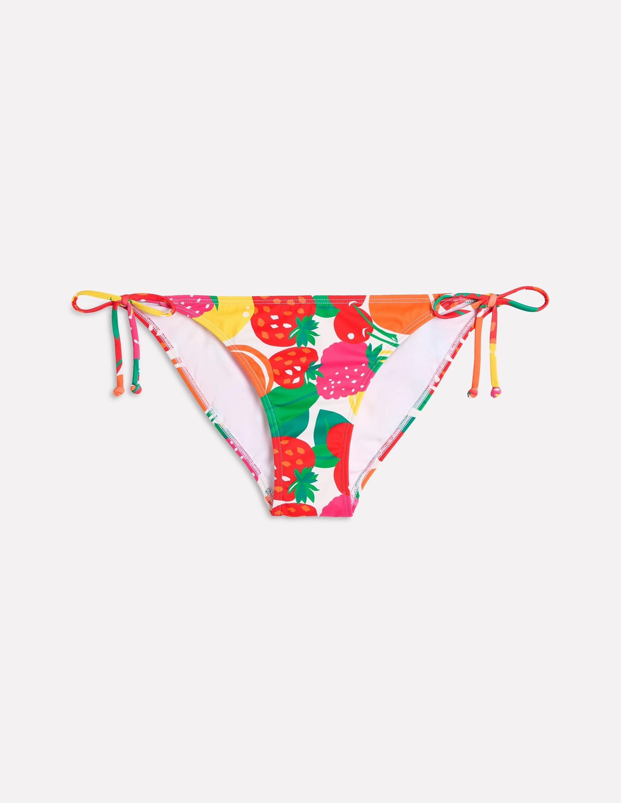 Symi String Bikini Bottoms-Multi, Summer Fruits Multi Layer Lining High Waisted Cut