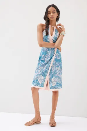 Botanical Skirt Set - Teal and Pink Maxi length Runway Ready