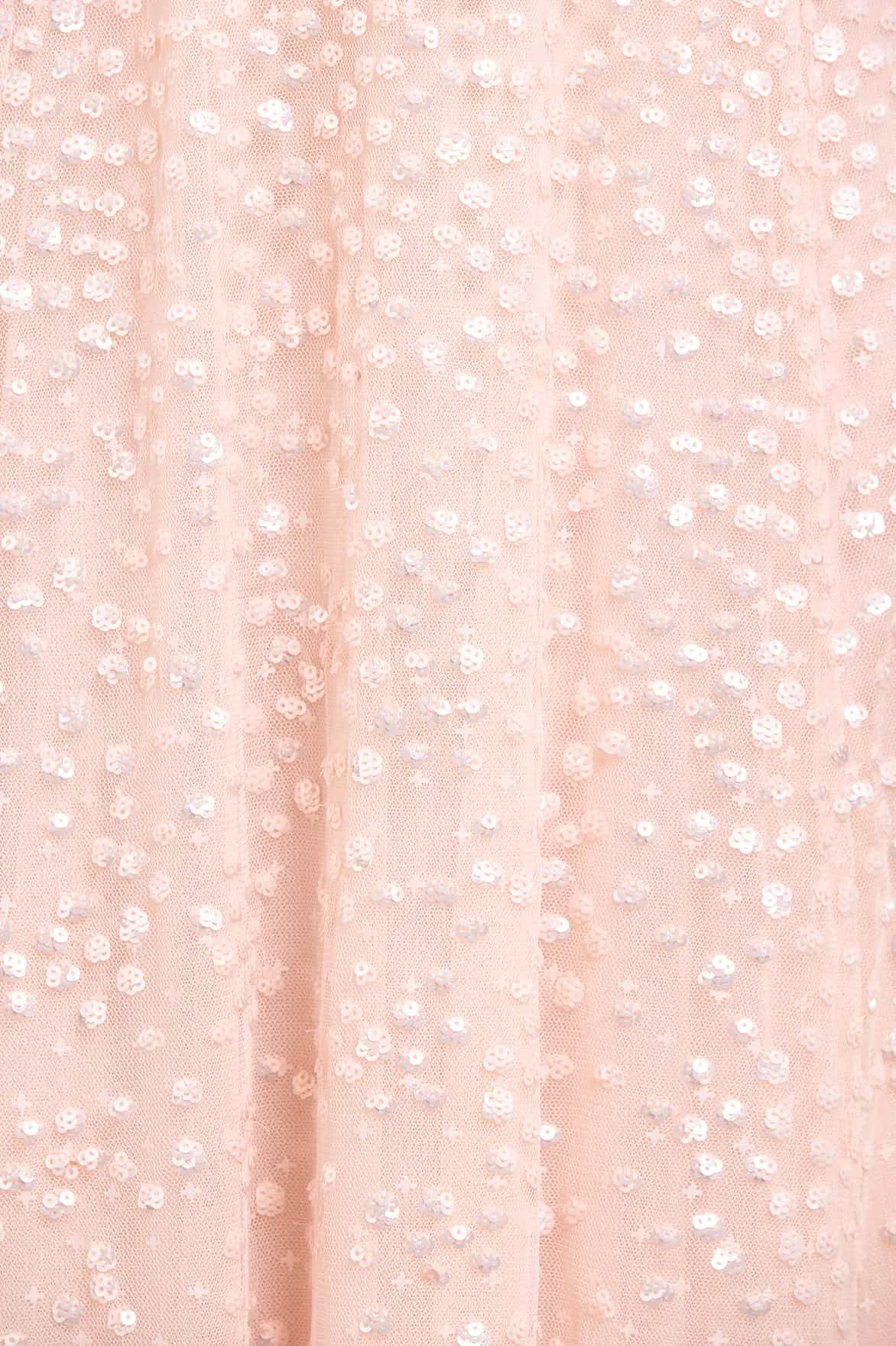 Dappled Sequin Long Sleeve Ankle Gown Office Friendly Snap-Closure