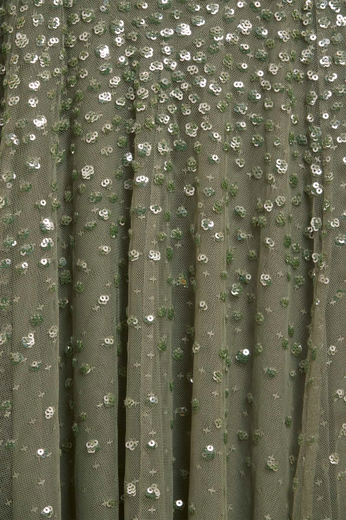 Dappled Sequin Cape Ankle Gown Chic And Comfortable