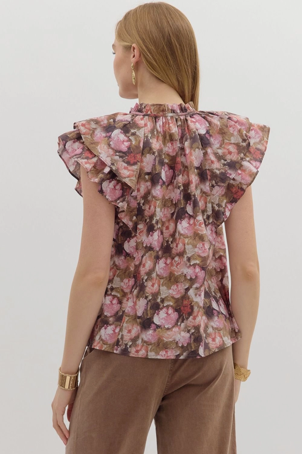 AbrasionResistant Day By Day Floral Top in Mauve