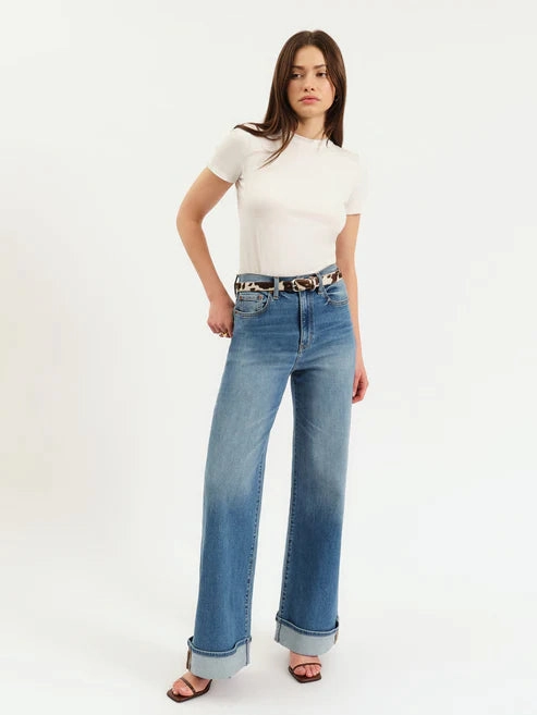 Daily Motion Barrel Waist Daze Denim Far Out High Rise Wide in Big Break