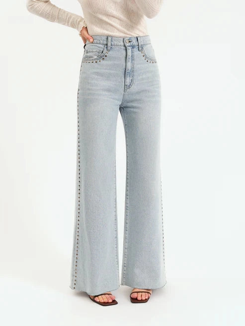 Daze Denim Far Out High Rise Wide in Let's Dance Abrasion Resistant Panels Relaxed Vibe