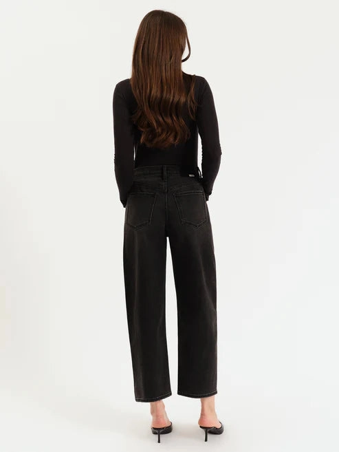 Street Inspired Work Friendly Daze Denim Westward Barrel Leg in Night Life Vintage