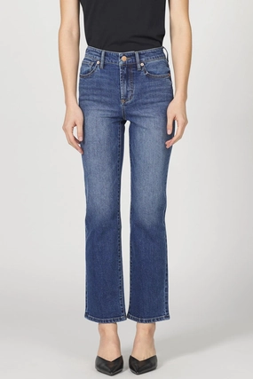 Dear John Anika Straight Leg Jeans in Midtown Lightweight Knit Flexible Knit Blend