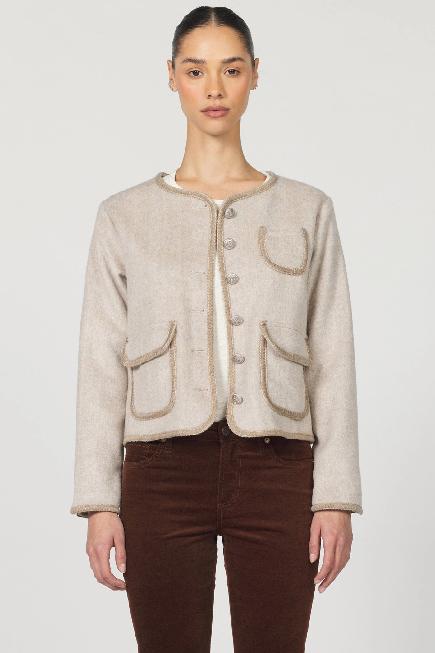 Compression Fit Odor Resistant Finish Dear John Apple Jacket in Cream Latte