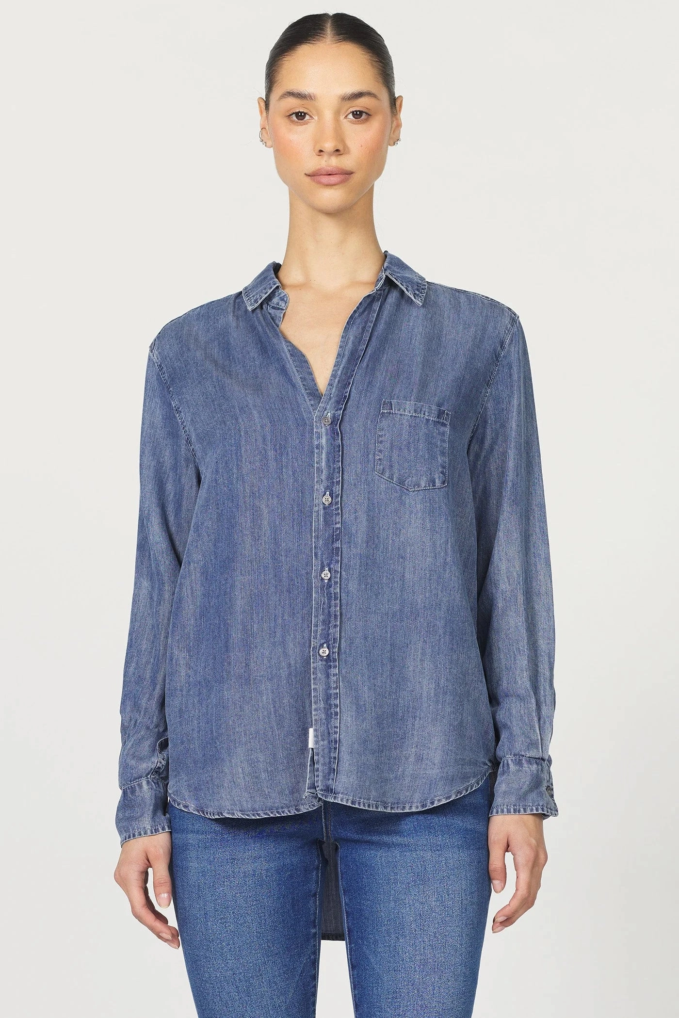 Dear John Galina Top in Independence Blue Ventilated Side Panels Eco Dye Process