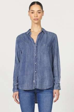 Dear John Galina Top in Independence Blue HoodedVersion