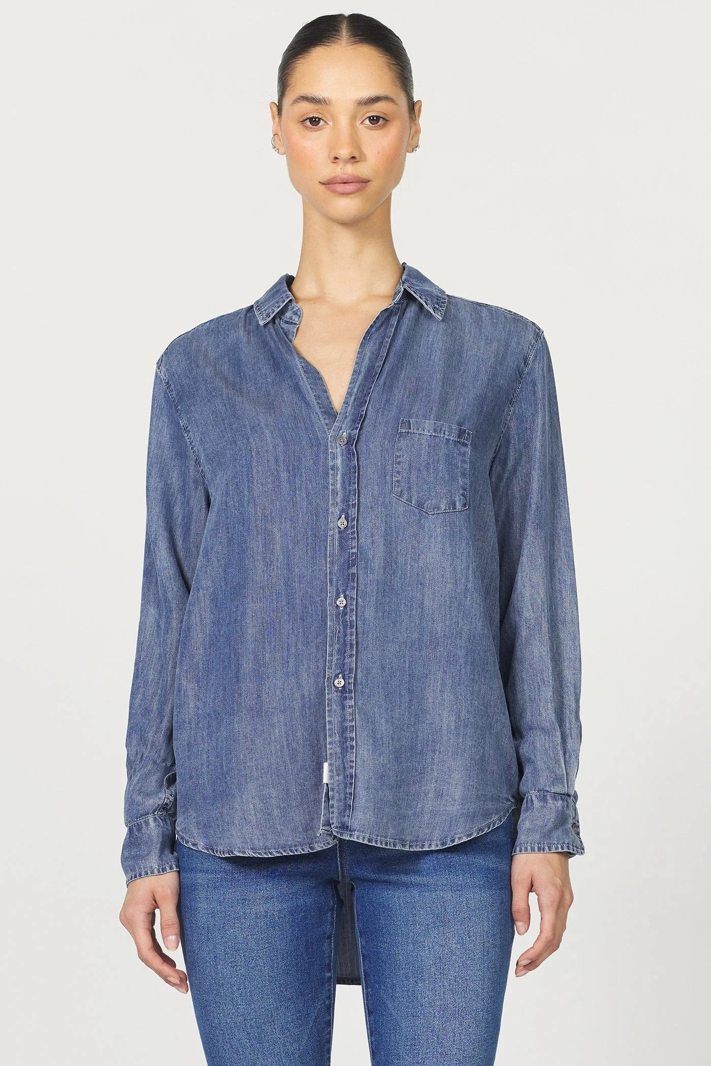 Dear John Galina Top in Independence Blue HoodedVersion