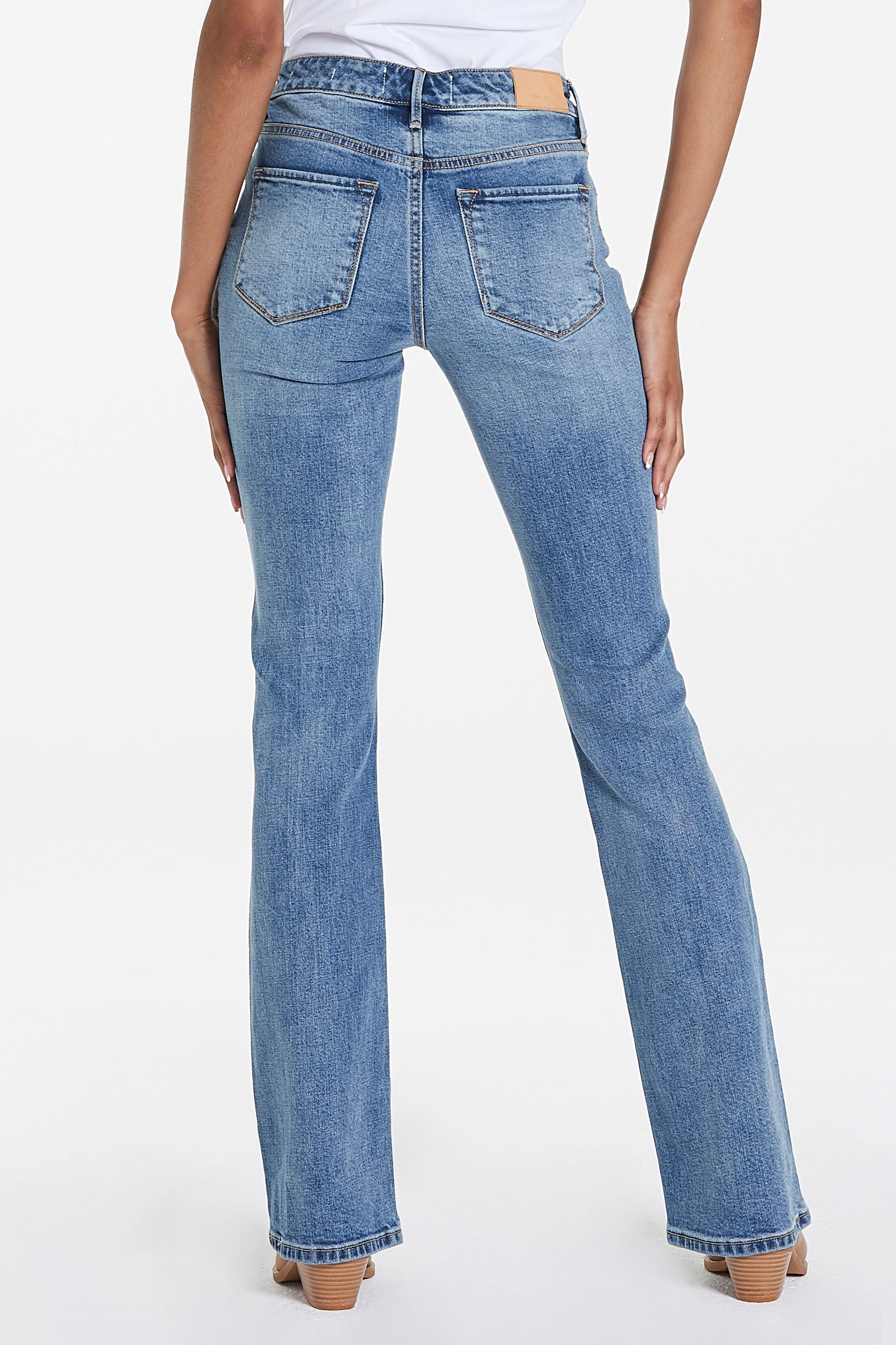 Pocket Reinforcement Dear John Jaxtyn High Rise Bootcut Jeans in Waikiki