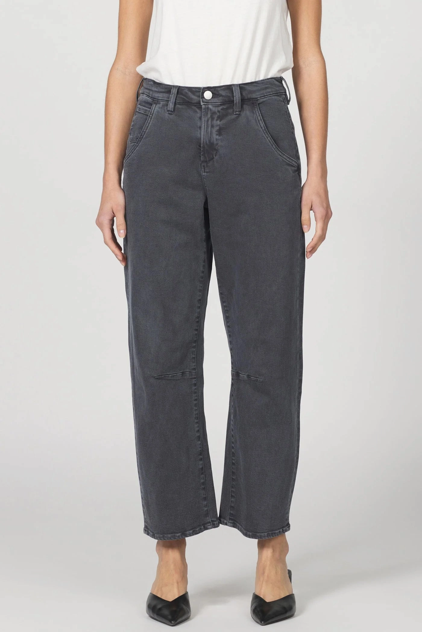 Dear John Lasso Barrel Jeans in Charcoal Reinforced Neckline BreathableBackVents