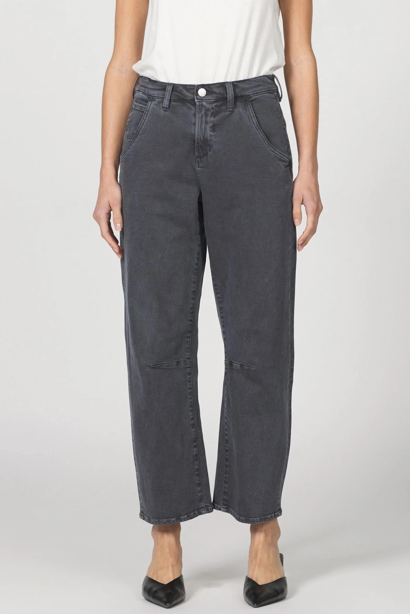Dear John Lasso Barrel Jeans in Charcoal HighNeck