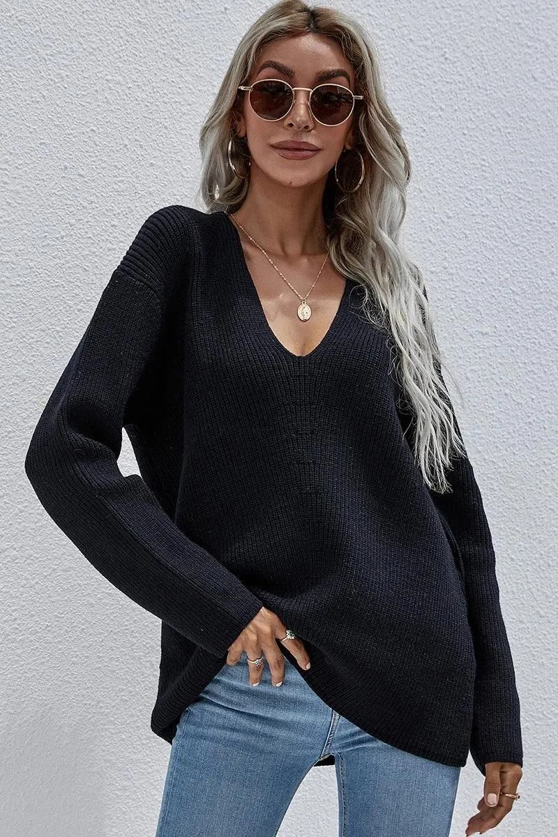 Vintage Hoodie Wrinkle Resistant DEEP V NECK TOPS