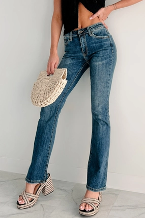 Dellen Mid Rise Special A Bootcut Jeans (Medium Dark) Cozy Lining