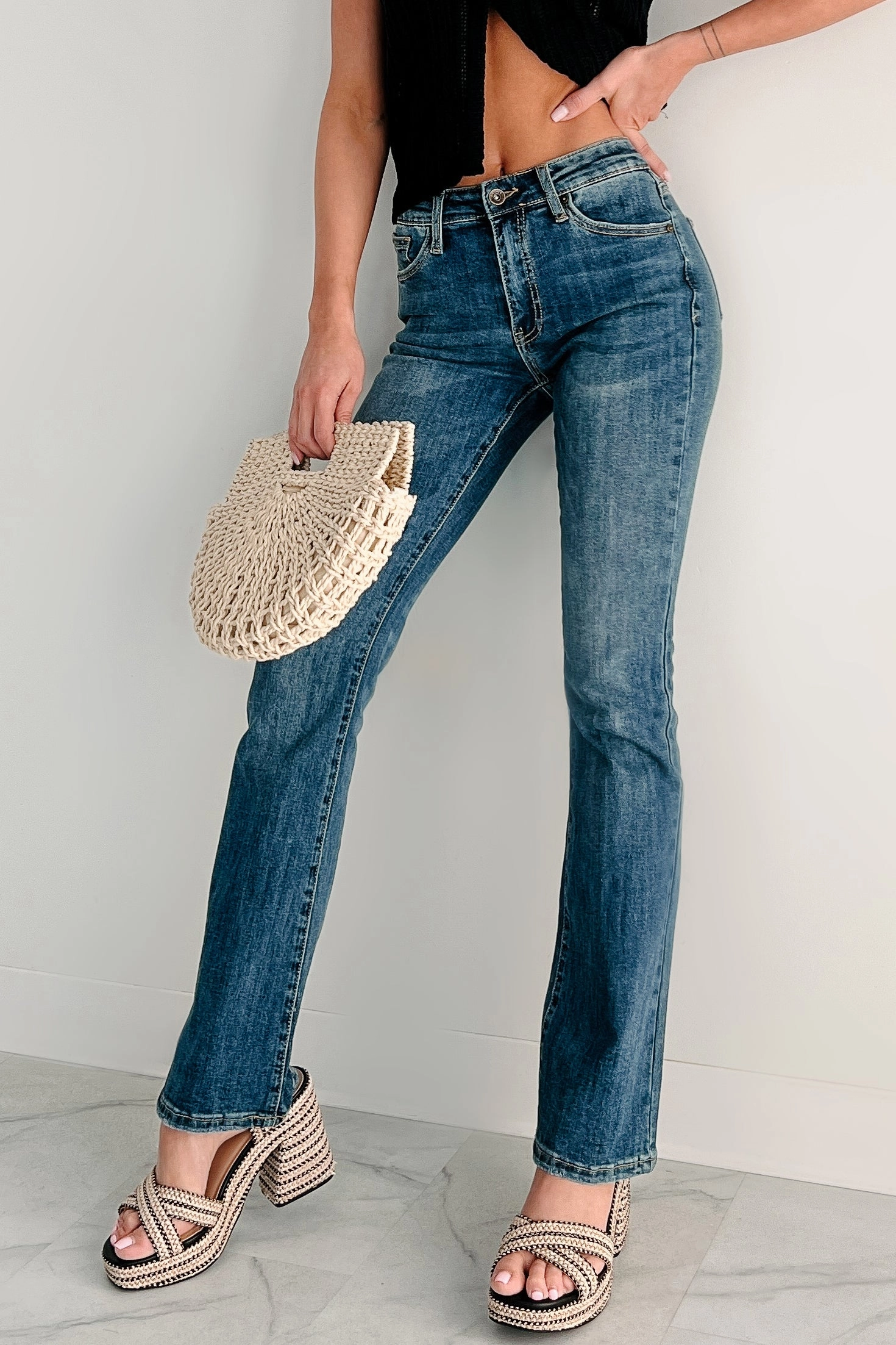 Dellen Mid Rise Special A Bootcut Jeans (Medium Dark) Temperature Regulating ReinforcedBeltLoops