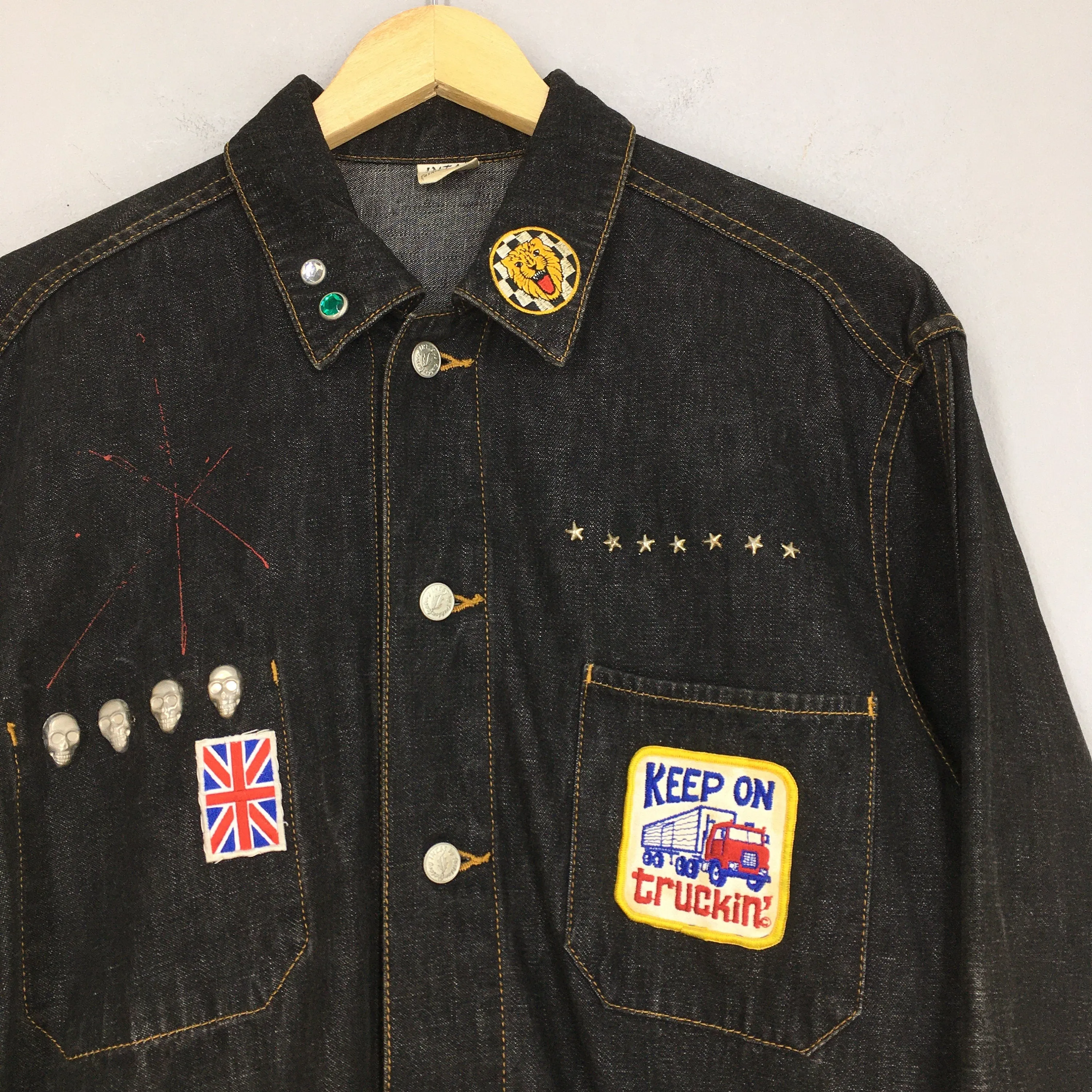 Denim Chore Workers Black Jacket Large