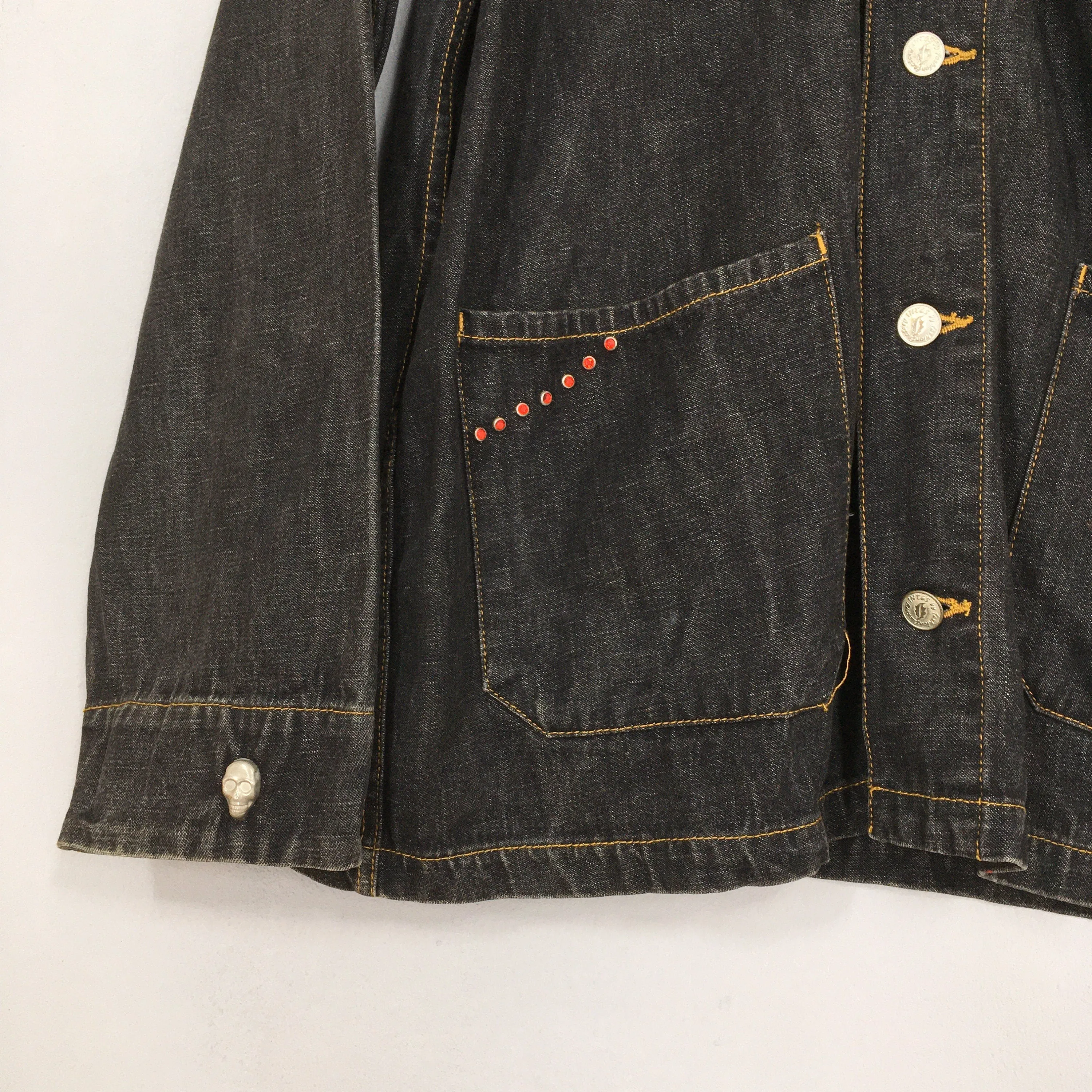 Denim Chore Workers Black Jacket Large