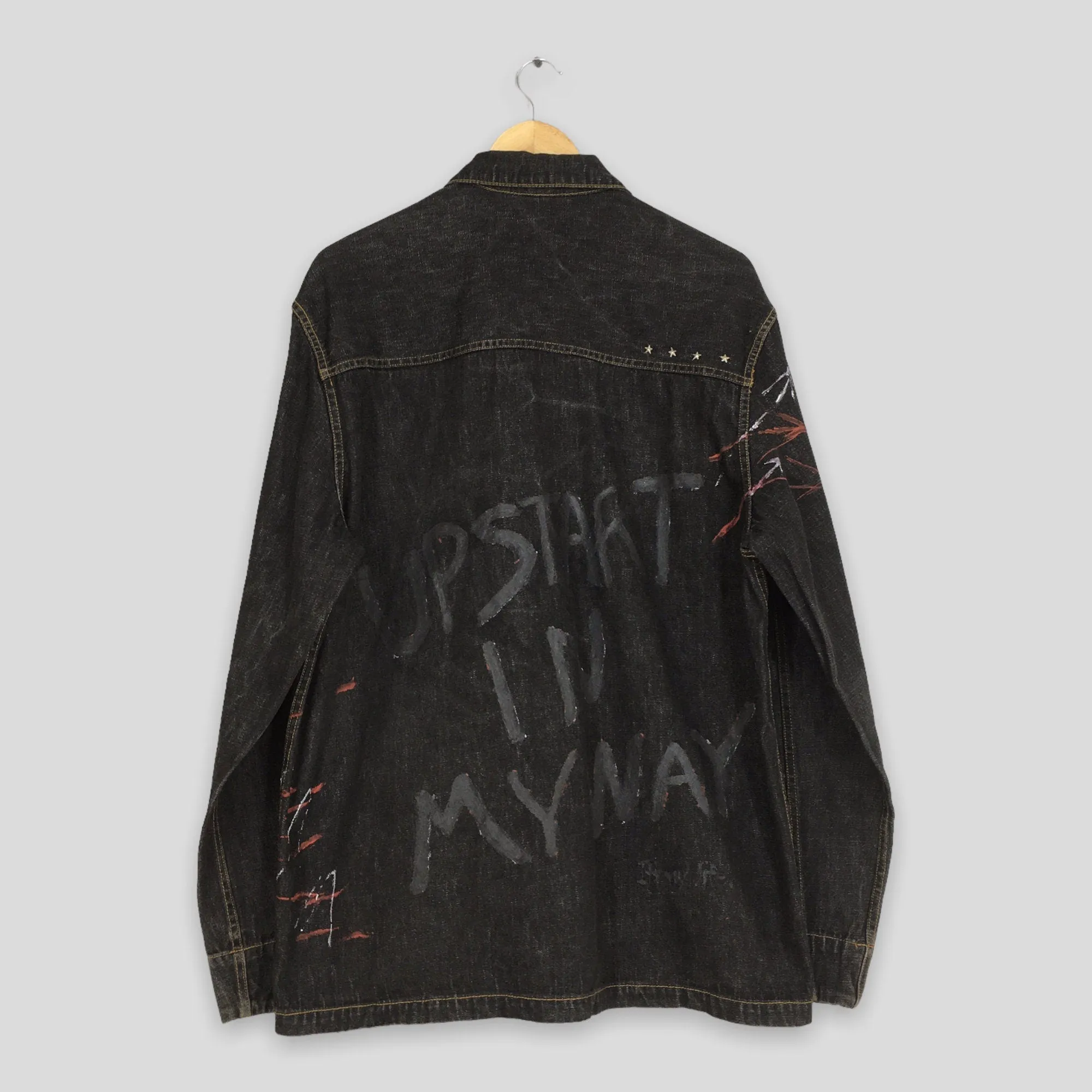 Denim Chore Workers Black Jacket Large