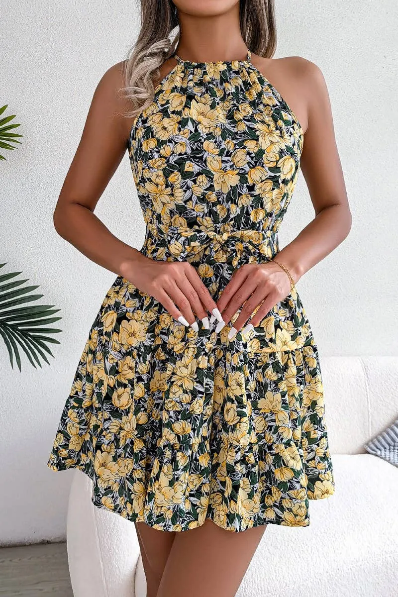Bold Simplicity CASUAL FLOUNCY LARGE FLORAL DRESS_CWDSD2531