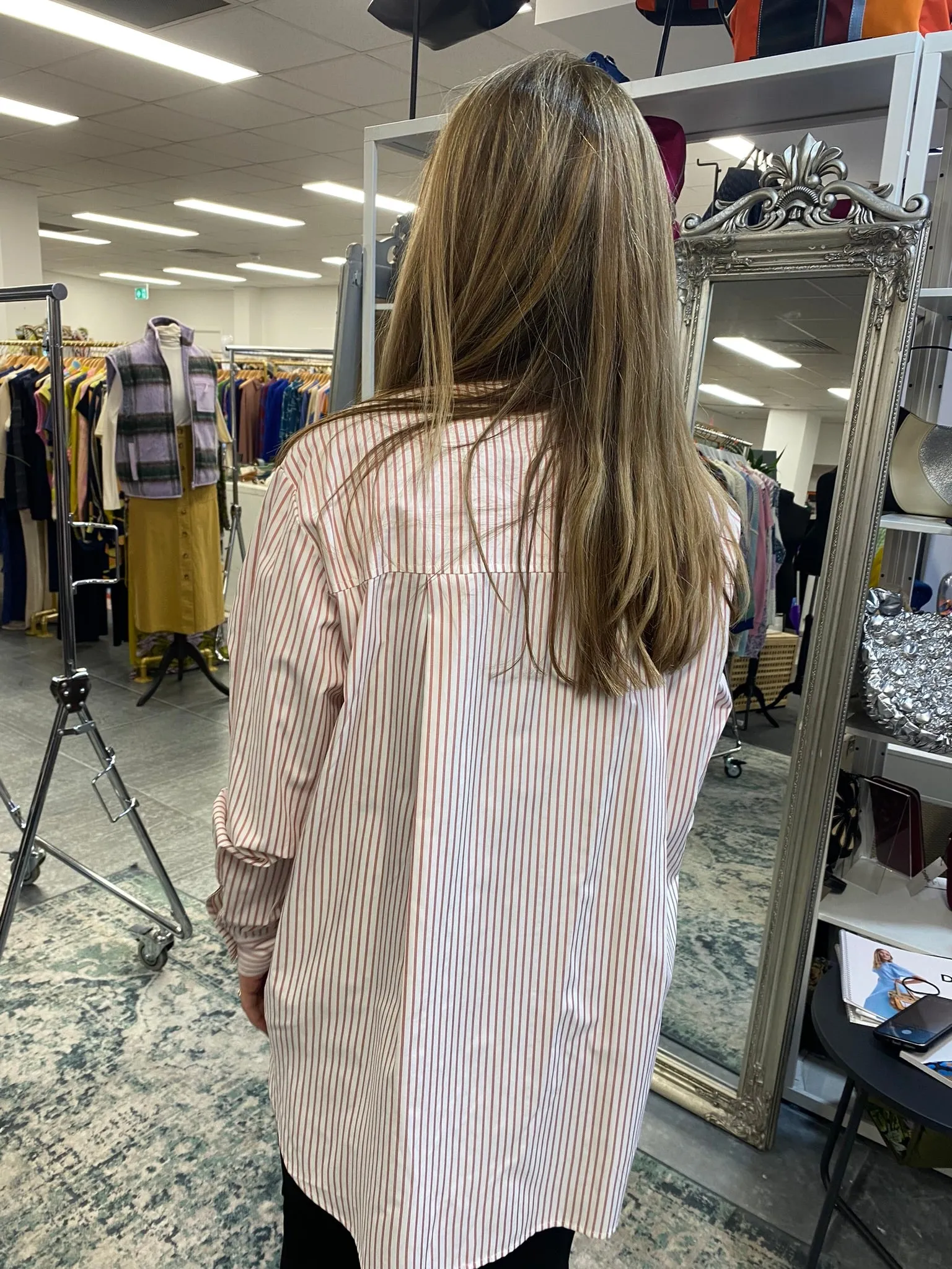 Desigual Nagano Pink Striped Shirt with Flowers 24WWCW40