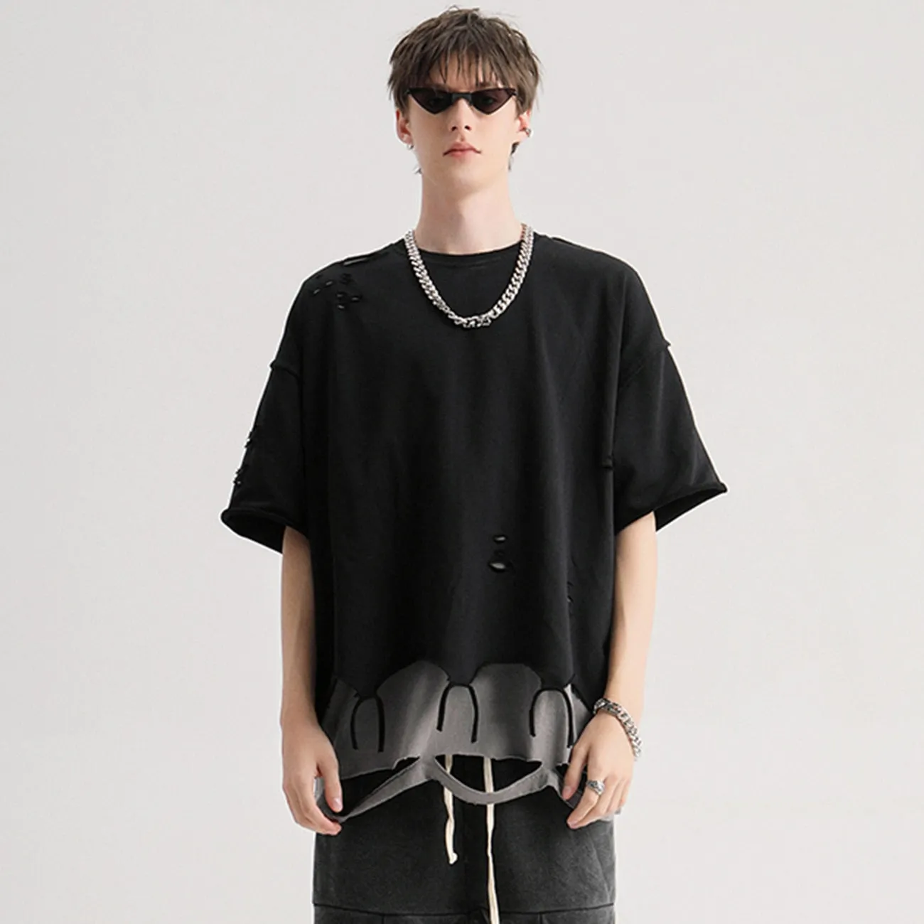 Destroyed Cotton T-Shirt