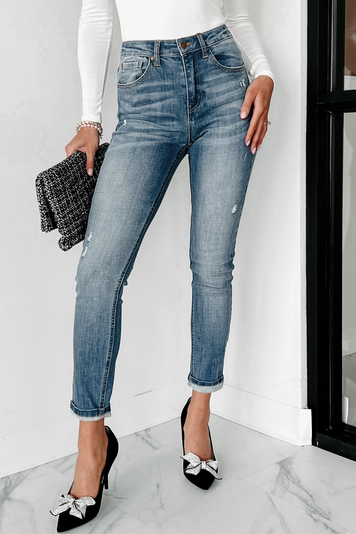 AntiPillingFinish Dexter Mid-Rise Skinny Risen Jeans (Medium)