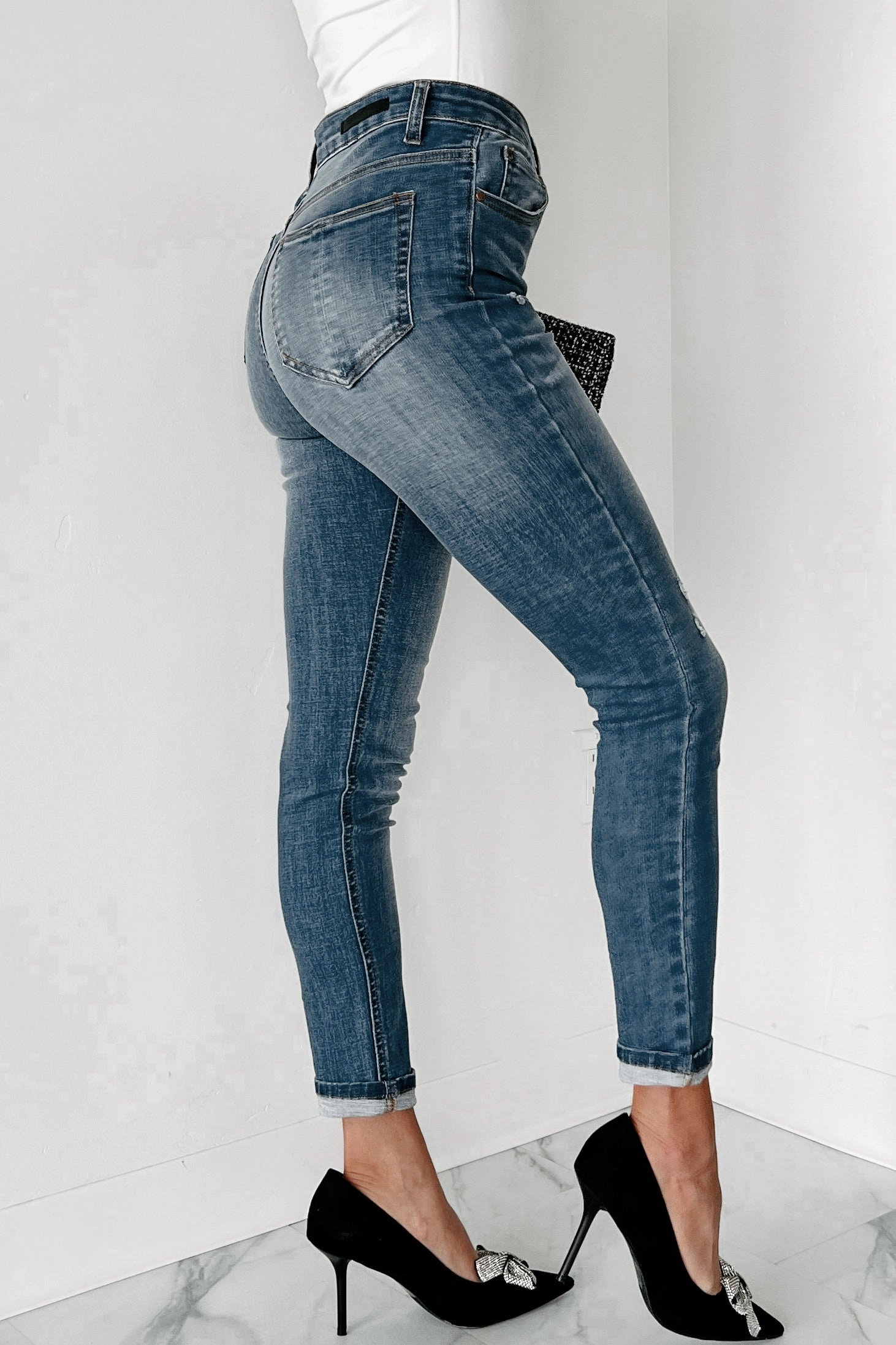 Dexter Mid-Rise Skinny Risen Jeans (Medium) FrictionResistant Edges