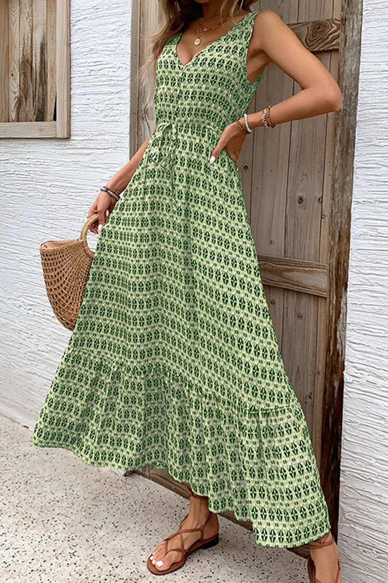 DIAMOND PRINT SLEEVELESS DRESS_CWDMD2135 Cool Drape