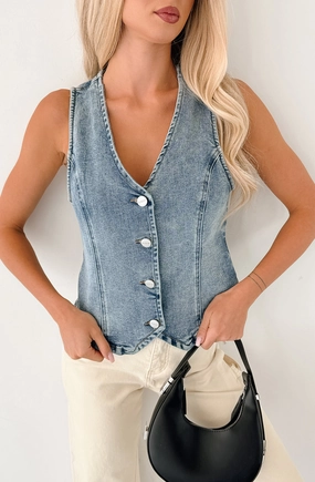 ErgonomicSleeves AntiPill Surface Did My Part Risen Denim Vest (Medium)