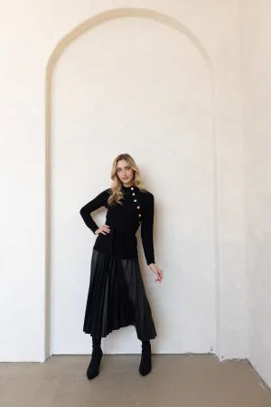 Anika Knit Leather Dress Walk Easy Easy Draping