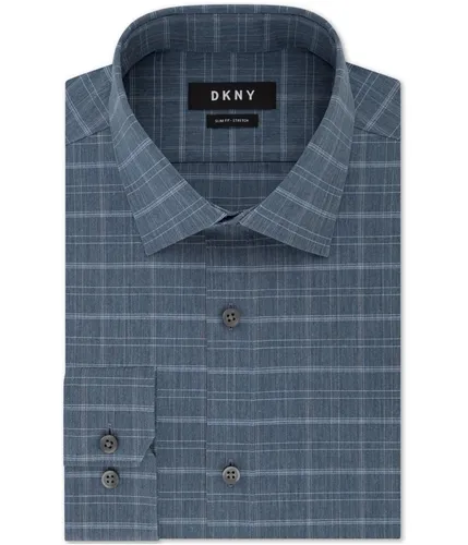Dkny Mens Checked Button Up Dress Shirt, TW2