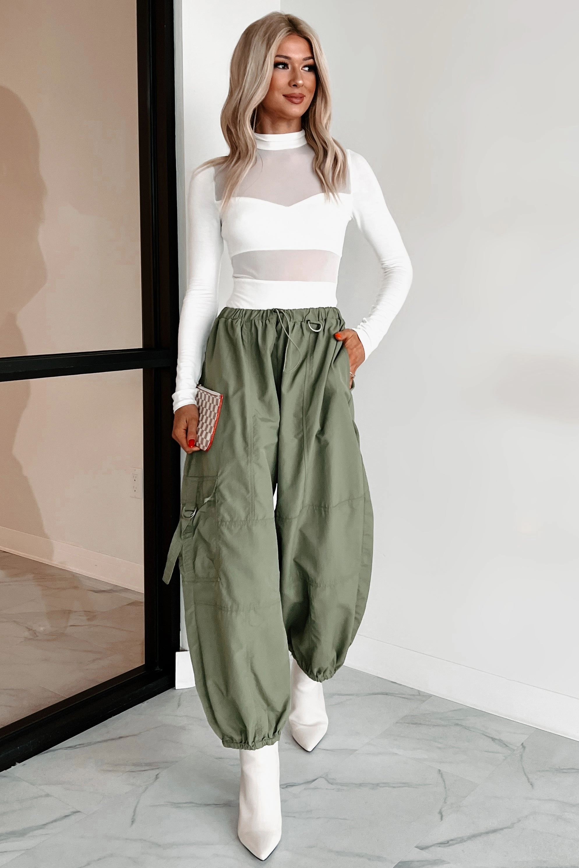 DOORBUSTER Farren Cargo Parachute Pants (Olive) Fresh Fit