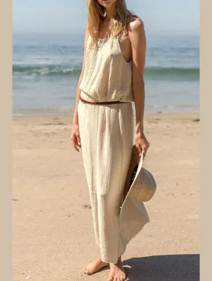 DOUBLE COTTON COTTON GAUZE LONG DRESS_CWDMD2170 Chic Casual Wear