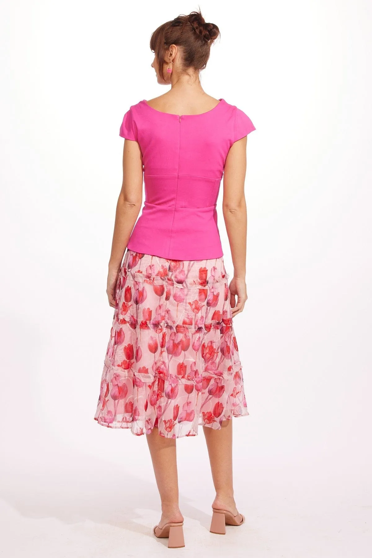 Corduroy texture Clover Skirt - Tickle Me Tulip