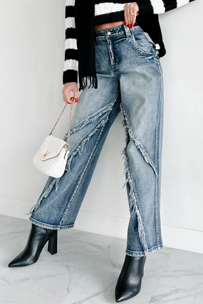 Vernon High Rise Frayed Edge Cello Skater Jeans (Tint) MultiPurposeUtility