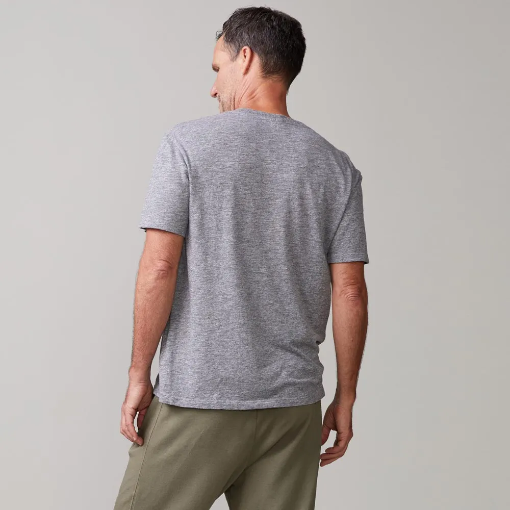 Roll Up Sleeve System Textured Tri-Blend Relaxed Pocket Crew