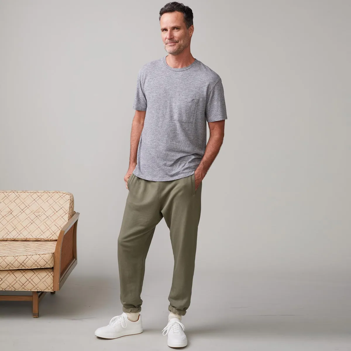 Textured Tri-Blend Relaxed Pocket Crew All-Purpose Wear
