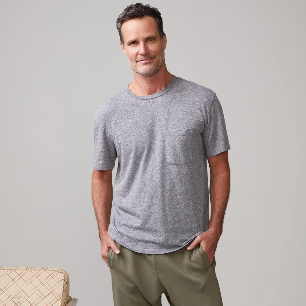 Textured Tri-Blend Relaxed Pocket Crew VentilatedBackPanel