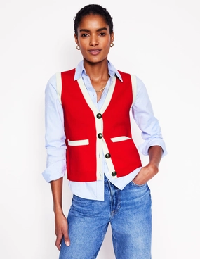 Moisture Management System All Time Holly Knitted Waistcoat-Poppy Red