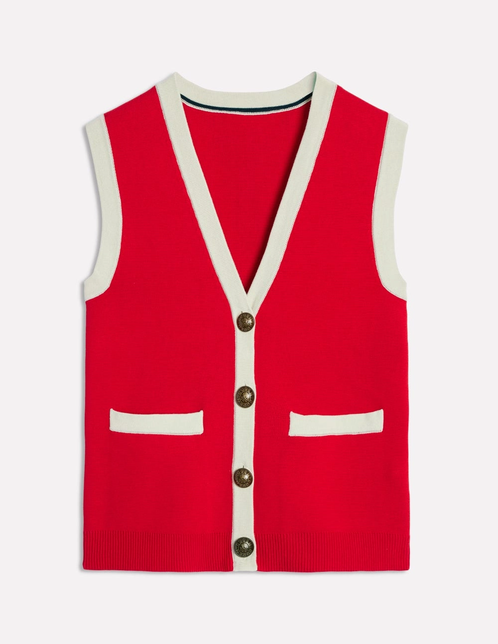 Holly Knitted Waistcoat-Poppy Red Quick drying material