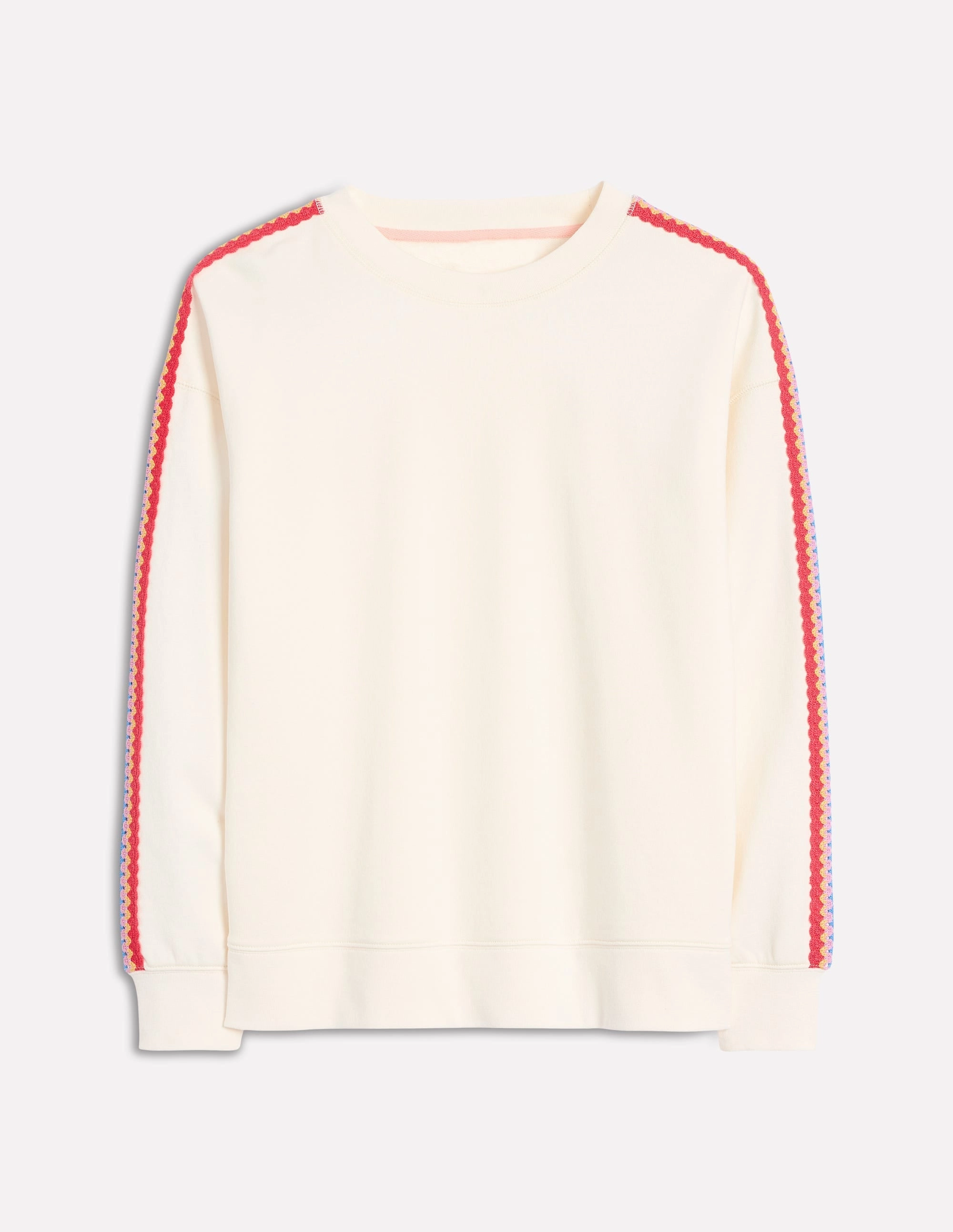 Earthy Tone Colorways Emi Crochet Sweatshirt-Ivory