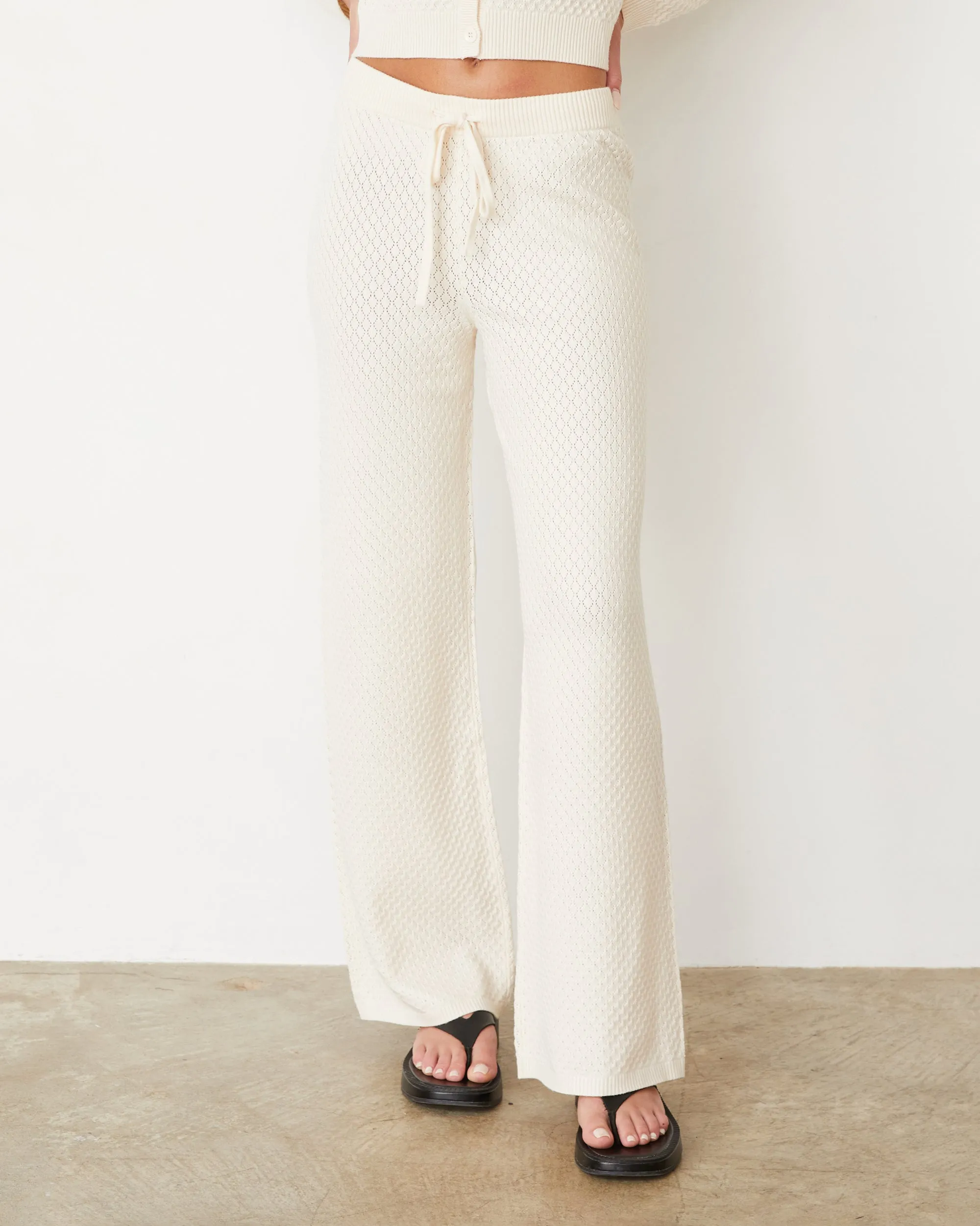 Softknit French Waffle Lounge Pant V-neck Blouse