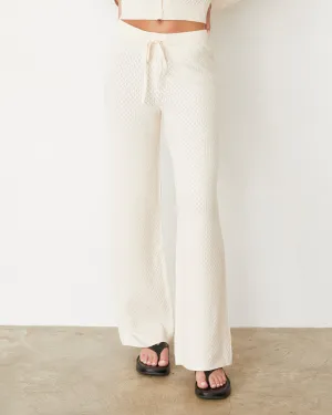 Softknit French Waffle Lounge Pant V-neck Blouse