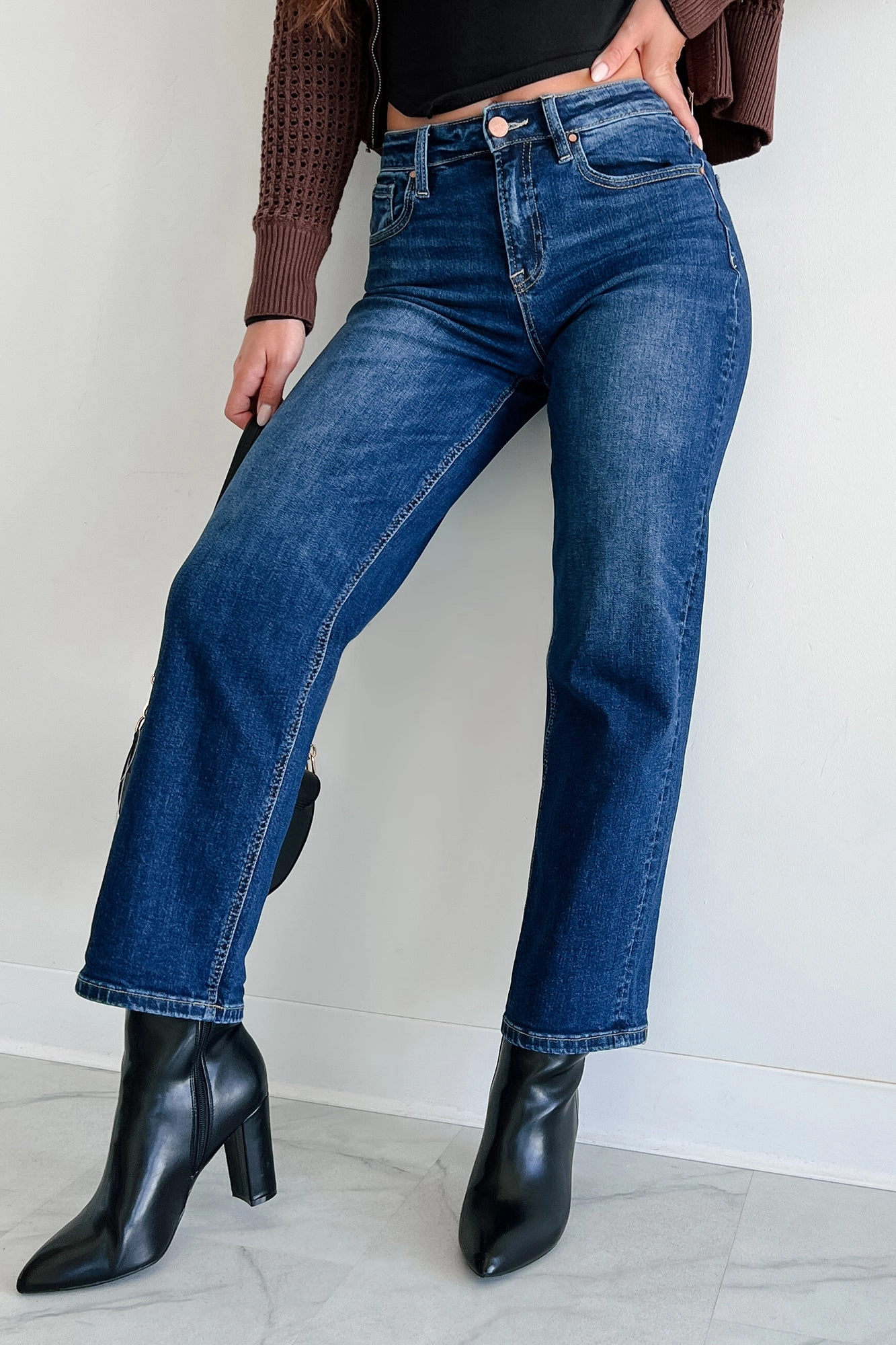 Minden High Rise Risen Boyfriend Jeans (Dark) Antibacterial QuickDryTechnology