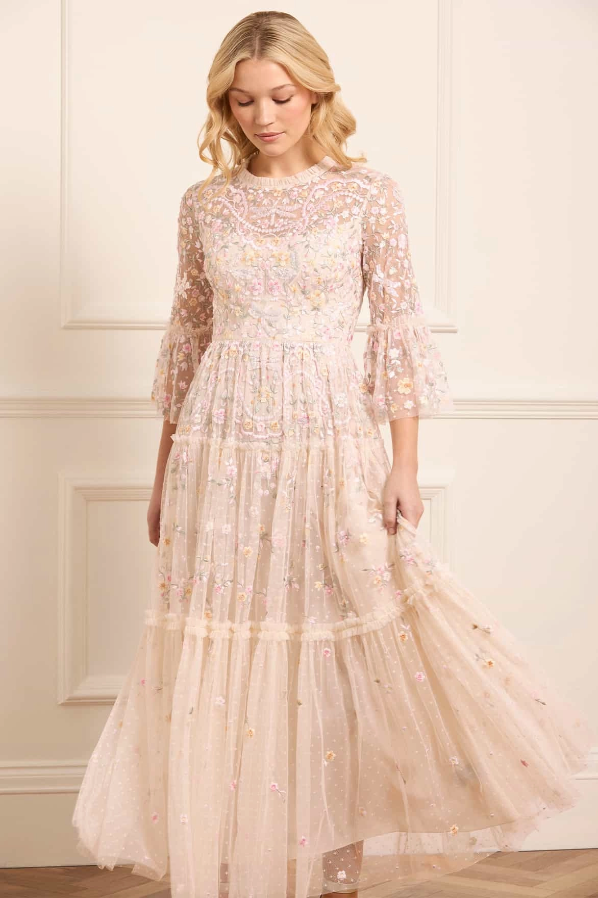 Sharp Style Dragonfly Garden Ankle Gown