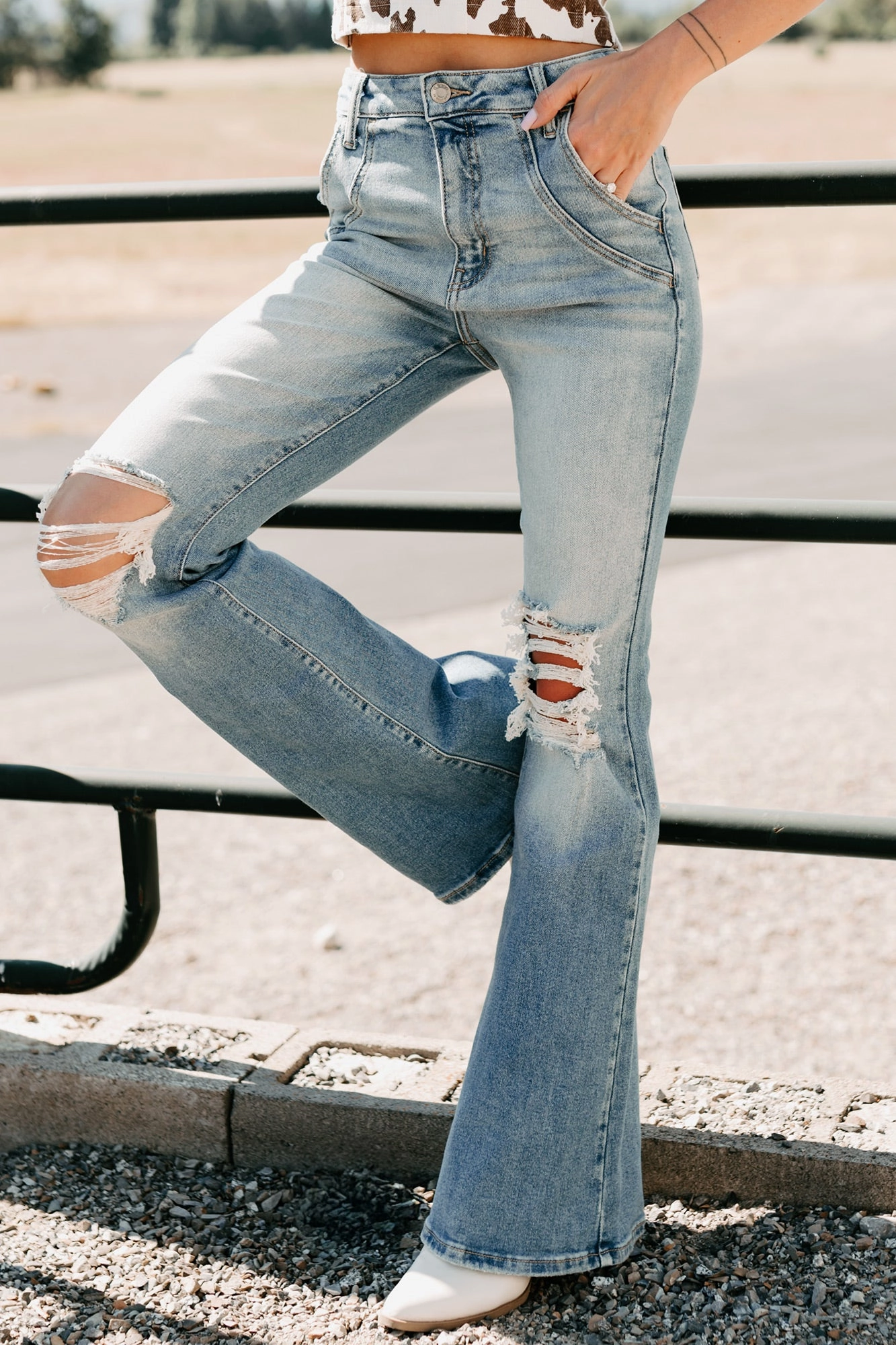 Breathable mesh Laurie High Rise Flare Leg Cello Jeans (Medium)