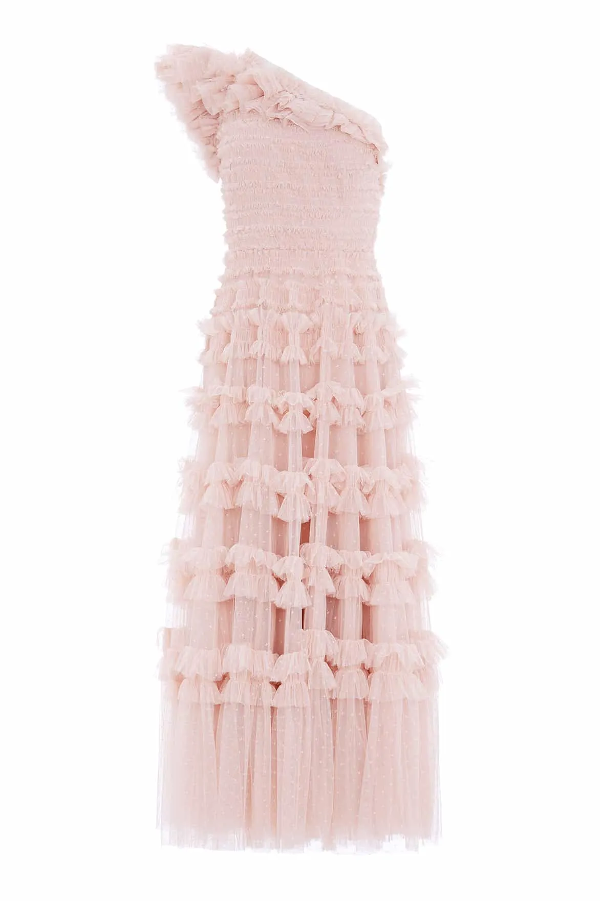 Happy Scent Shore Time Lisette Ruffle One-Shoulder Gown