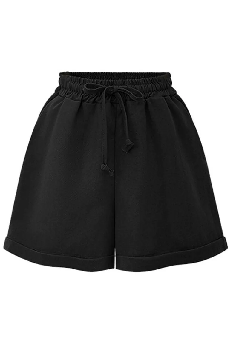 DRAWSTRING WAIST ROLLED SHORTS Soft Performance